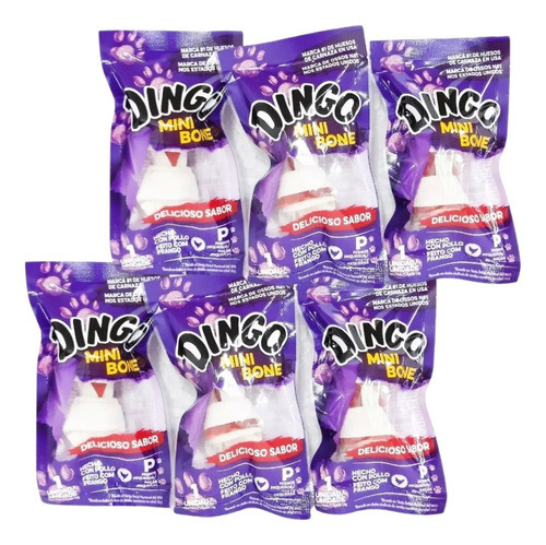 Golosina Perros Mini Chicos Hueso Cuero Con Pollo Dingo New 0