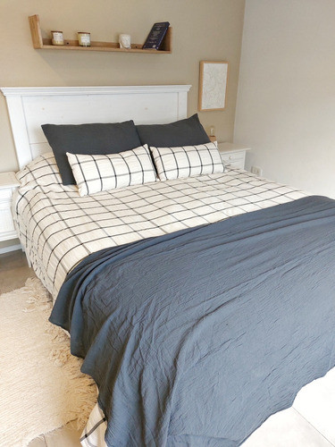 Pie De Cama Gasa 220x160cm Grafito Gris Oscuro Plomo 1