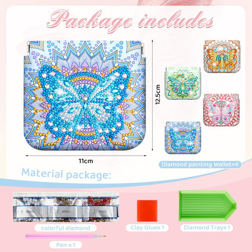 Monederos Con Pintura Por Diamantes P/manualidades 4pcs. - B 1