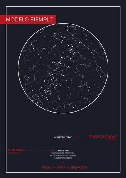 Mapa De Estrellas Luz Personalizado 1