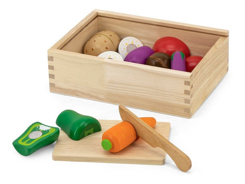 Cajón De Verduras Con Velcro En Madera Para Cortar 0