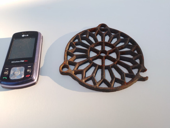 Antigua Rejilla En Fundición Hierro Ventilación D Piso 12.5 1