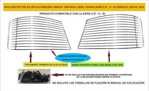 Reja Cubre Optica Para Scania Serie 5 2021 Al 2024 1