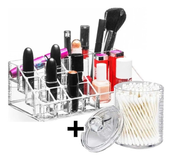 Combo Acrílico Organizador + Algodonera Baires Beauty Shop 0