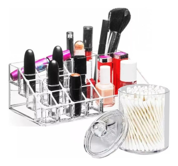 Combo Acrílico Organizador + Algodonera Baires Beauty Shop 0