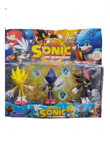 Muñecos Sonic Blister X3 Personajes + Tazos 0
