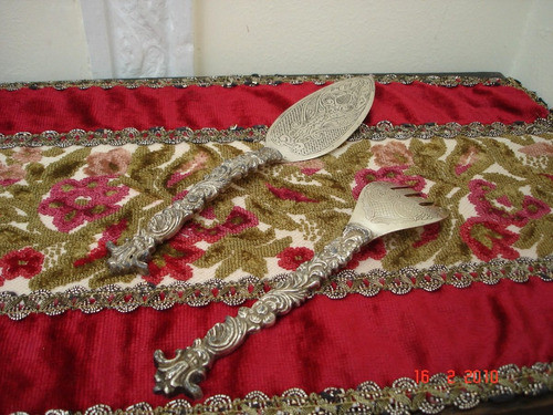 Pala Torta Y Tenedor Antiguo Totalmente Trabajados Miralos 0