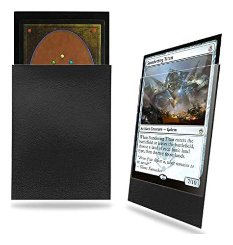 Paquete De 200 Fundas Para Tarjetas Mtg En Negro Mate, Funda 0