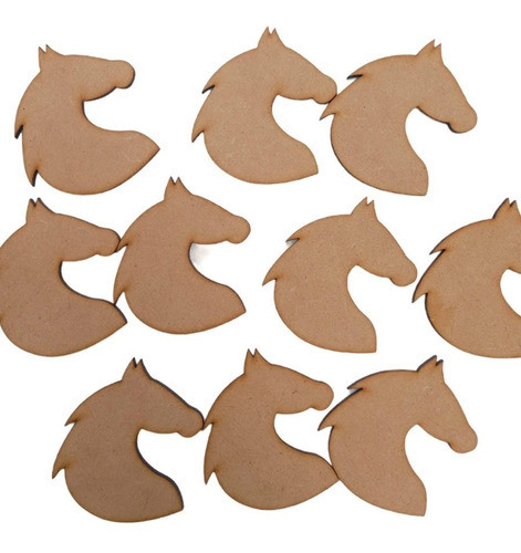 20 Cabeza Caballo 5cm Fibrofacil Mdf 3mm Decoración 0