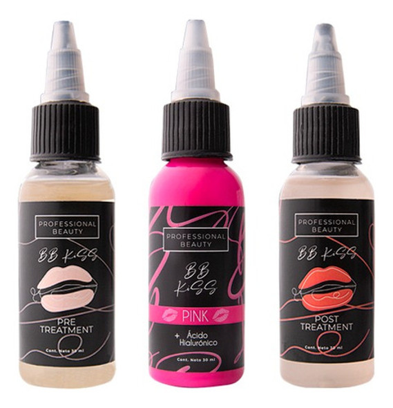 Kit 3 Pasos Bb Lips + Pre + Post Treatment + Tono Pink 0