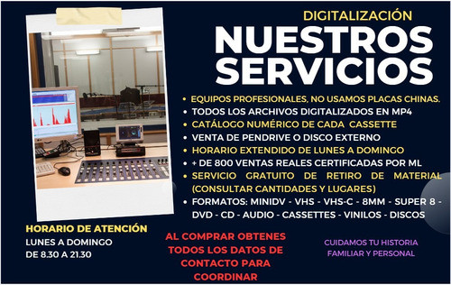 Convertir 8 Mm - Vhs -vhs-c, Vinilos Dvd Y Mini Dv A Digital 1