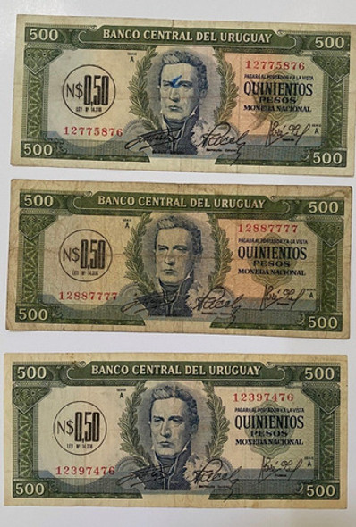 Billetes Uruguay 0,50 Nuevos Pesos, Bl302 0