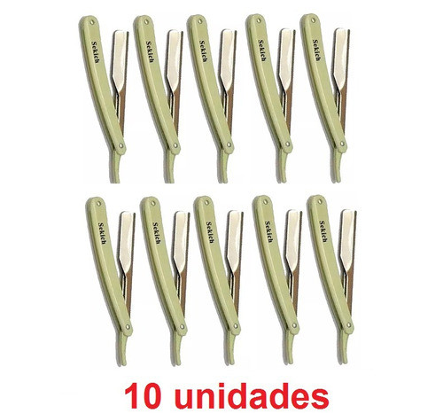 Navalhete Inox Para Barbear Prof Sekich - 10 Unid Marfim 1