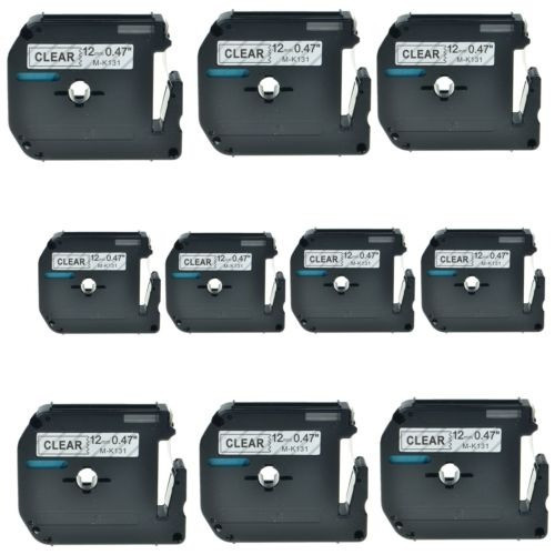 10pk Mk131 M-k131 Negro Sobre Cinta Etiqueta Clara Para Brot 0