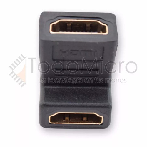 Ficha Hdmi Hembra Hembra 90° Codo Hdmi Angulo Microcentro 1