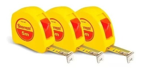 Kit 3 Trenas De 5 Metros Starrett Fita Milímetro/milímetro 0