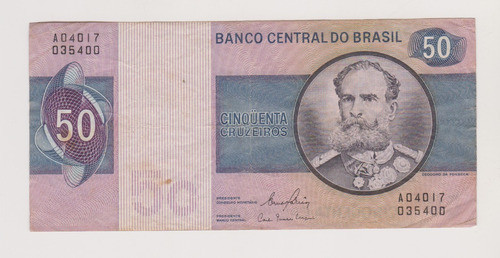 Billete Brasil 50 Cruzeiros Año 1980 Muy Bueno 0