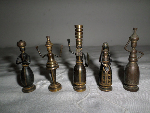 Antiguas 5 Figuras Israel Judaica Arte Tepich Miriam Abraham 0