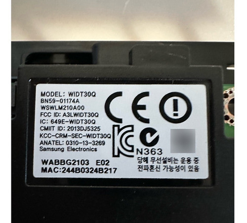 Modulo Wi-fi Widt30q Tv Samsung Un50hu7000gcdf 1