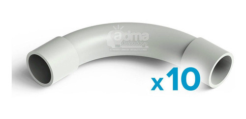 Curva Para Caño Tubo Rígido Pvc 32mm Genrod X10 1
