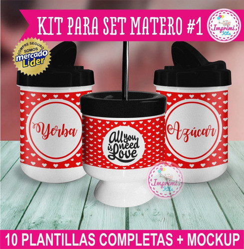 Plantillas Set Matero Frases Positivas #1 Sublimar Mockup 1