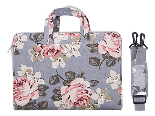 Mosiso Tela De Tela Rosa Patrón Portátil Hombro Messenger 0