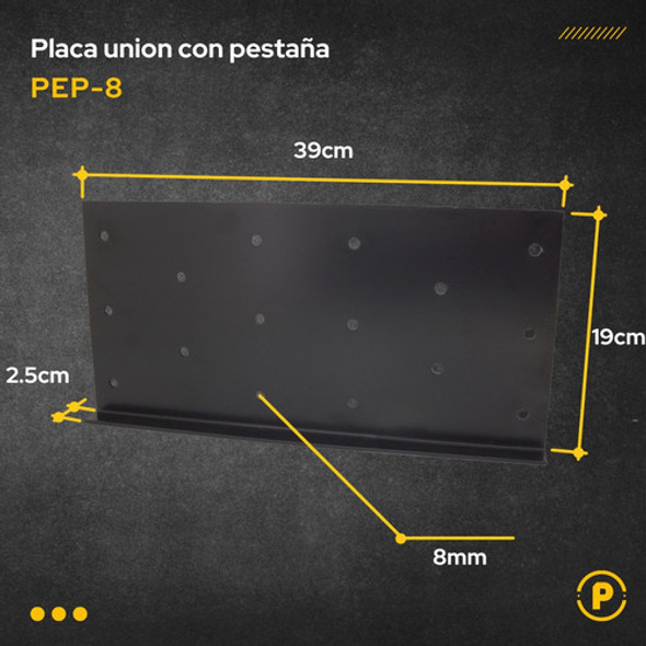 Placa Para Unión Tirante Viga Madera 3x8 + Tornillos Pasante 1