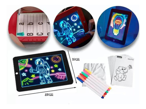 Lousa Tablet Divertido Kids Acompanha Canetas Coloridas 1