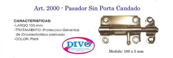 Pasador Puerta Ventana Sin Candado 1