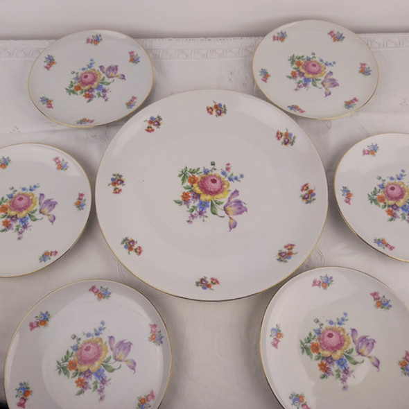 Juego Postre Aleman Bavaria Antiguo Con Flores Divino Miralo 0