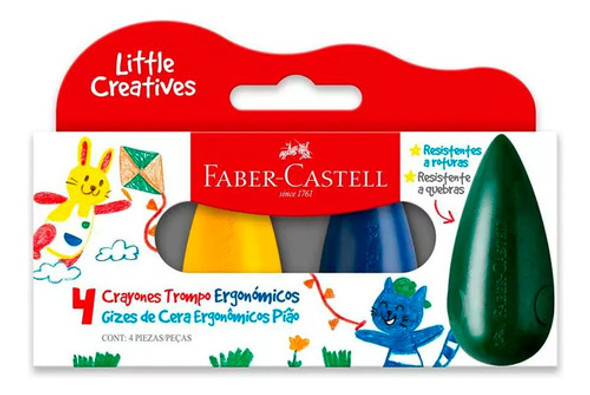 Lapices Crayon De Cera Faber Castell Trompo/gota X 4 Colores 0