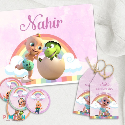 Kit Imprimible Looloo Kids (rosa) - Textos Editables 0