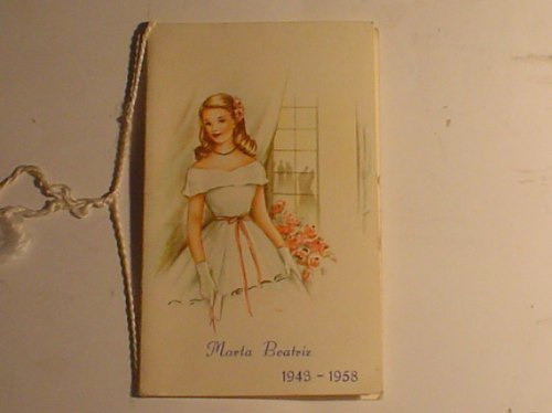 Tarjeta Marta Beatriz 1958 Quince Años A. M. Salcedo Zanotti 0