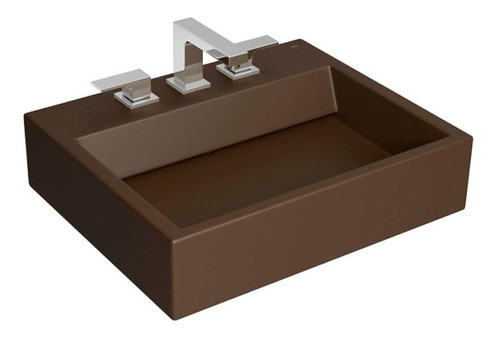 Bacha De Apoyo Rectangular - Deca Marrón Mate 1