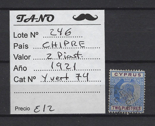 Lote246 Chipre 2 Piastres Año 1921 Yvert#74 1