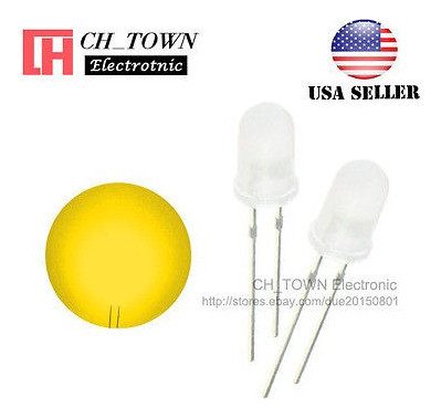 100pcs 5 Mm Difuso Blanco Color Amarillo Redondo Superior Le 1