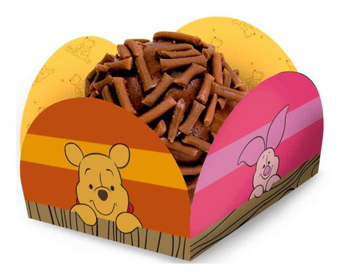 Porta Forminha Brigadeiro Pooh E Sua Turma Festcolor 40und 0