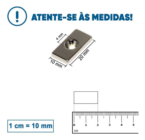 Imã De Neodímio 20mm X 10mm X 4mm - 1 Peça Super Ímãs Fortes 1