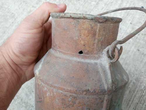 Antiguo Tarro Tacho Cremero Lechero Chico Decoración Hierro 1