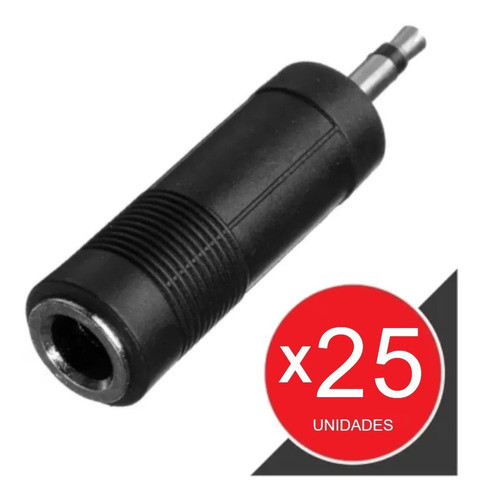 Adaptador Miniplug 3.5 Macho Mono / 6.5 Hembra Mono Plá X25 1