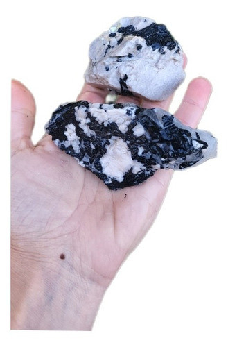 2 Piedras Cuarzo Con Turmalinas De Colección 0