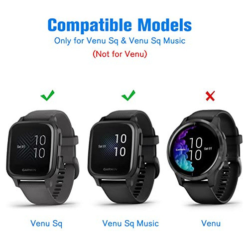 Funda Con Protector Pantalla Para Garmin Venu Sq 2 Pack 3 B 1
