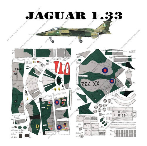 Jaguar Escala 1.33 Papercraft 0
