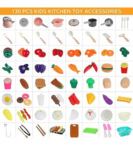 Yeeyuue Juego De Cocina Para Niños De 130 Piezas, 1