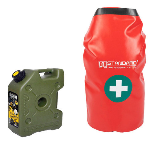 Botiquin Estanco Rojo + Bidon 8l Chato Verde 0