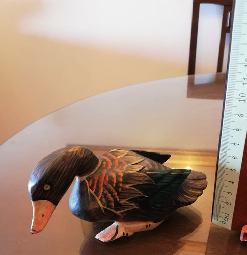 Pato Mandarin Decorativo Madera Pintado A Mano Símbolo Amor 1