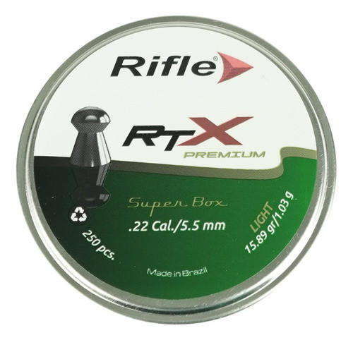 2x Chumbinho/munição 5.5mm 250un Rifle Premium Rtx 15.89gr 1