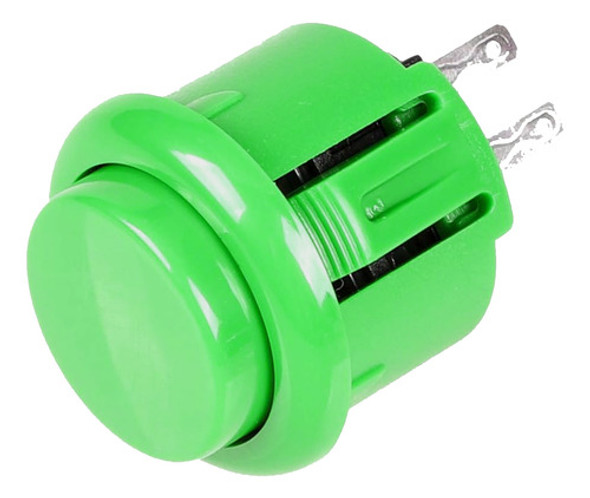 10 Botones Pulsadores Arcade 24mm Int - 27mm Ext Verde 0