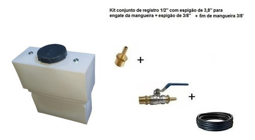 Tanque Retangular 75 Lts Gerador Kit Com Mangueira 0