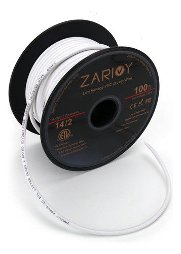 Zarivy Cable De Cable De Altavoz De Calibre 14 De 100 Pies, 1
